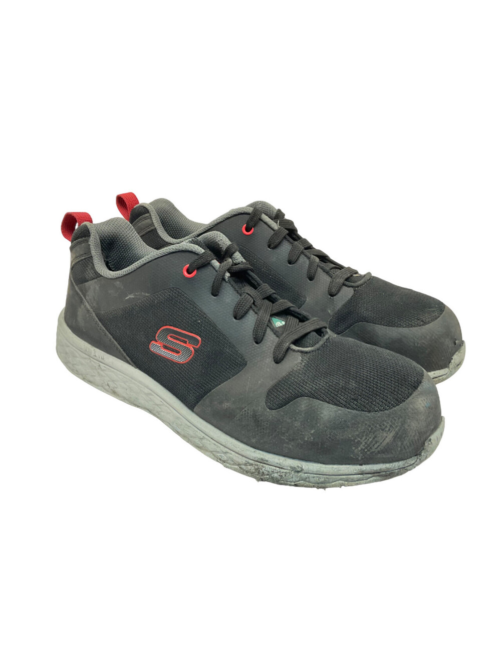 Skechers Men's Alum Toe Steel Plate Safety Shoes 99992002 Black/Red Size 10.5M